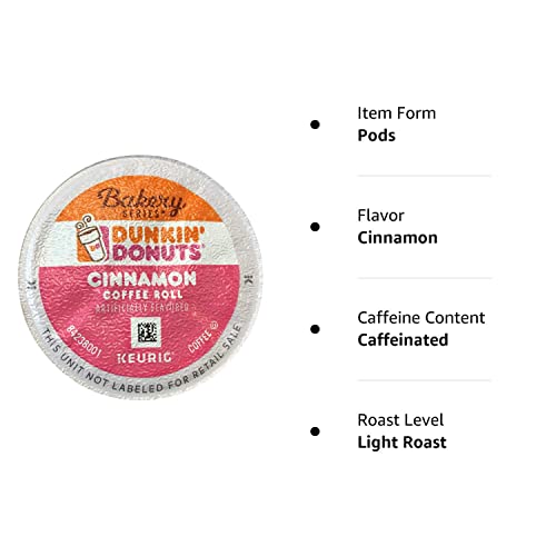 Dunkin' Donuts - Cinnamon Coffee Roll - K-Cup Pods 30 Count (Packaging May Vary)