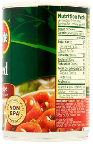 Del Monte, Mexican Recipe Stewed Tomatoes (With Jalapenos, Garlic & Cumin), 14.5Oz Can (Pack Of 6)