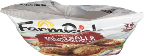 Farm Rich Italian Style Meatballs, Made with Beef, Pork and Authentic Bread Crumb Recipe, Fully Cooked, Frozen, 26 oz
