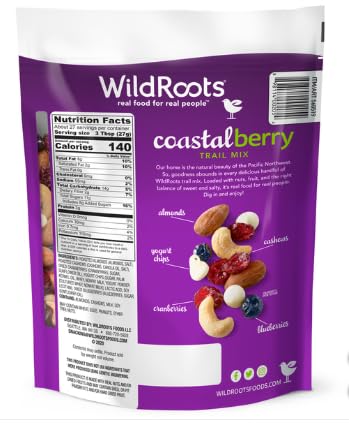 Wild Roots ~ 100% Natural Trail Mix Coastal Berry Blend ~ 26 oz ~ NON-GMO ~ Resealable Bag ~ Pack of 1