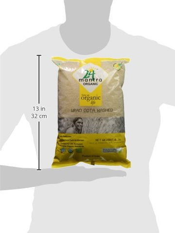 24 Mantra Organic Urad Dal Whole Lentils, USDA & EU Certified, Pesticide Free, 4 Pound, White