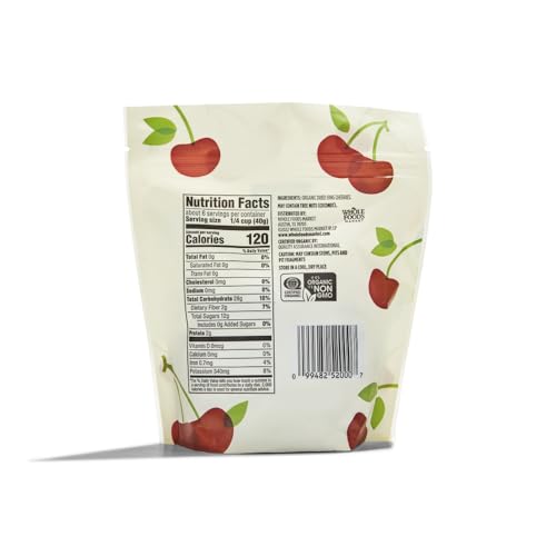 365 by Whole Foods Market Organic Dried Unsweetened Bing Cherries, 8 OZ - Healthy Snack, No Added Sugar, Non-GMO