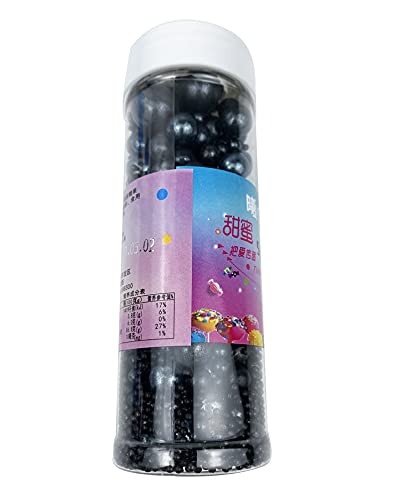 Christmas Sprinkles Edible Pearls Sugar Sprinkles Black Candy 120G/ 4.2Oz Desserts Sprinkles Cake Decorations Cupcake Toppers Co