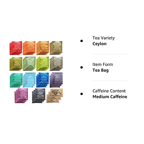 Harney & Sons Assorted Tea Bag Sampler Bundle - 42 Count with Honey Crystal Packs for Gifts and Tea Variety