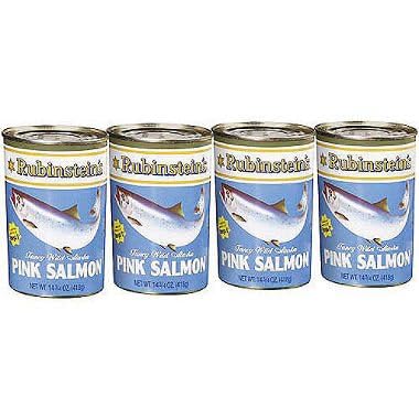 Rubinstein Pink Salmon 4/14.75 Oz Cans Pack Of 2 | Wild Caught Canned Salmon