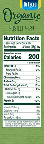De Cecco Semolina Pasta, Fusilli No.34, 12 Ounce