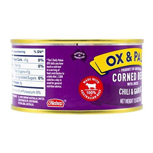 Ox & Palm Corned Beef Chili & Garlic Flavored 11.5 Oz (Pack Of 12)