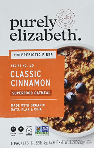 Purely Elizabeth, Superfood Vegan Oatmeal, Classic Cinnamon, 9.12 Oz, 6 Packets
