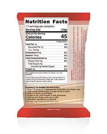 Fusion Select Strawberry Milk Tea Bubble Tea Mix - Boba Tea Flavored 3-in-1 Drink Powder with Cream & Sugar - Instant Pre-Mixed