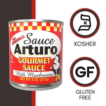 Arturo Gourmet Sauce With Mushrooms - (Pack Of 24) (8 Oz) - Tomato Sauce Enhancer - Spaghetti Sauce Enhancer - Marinara Sauce Fr