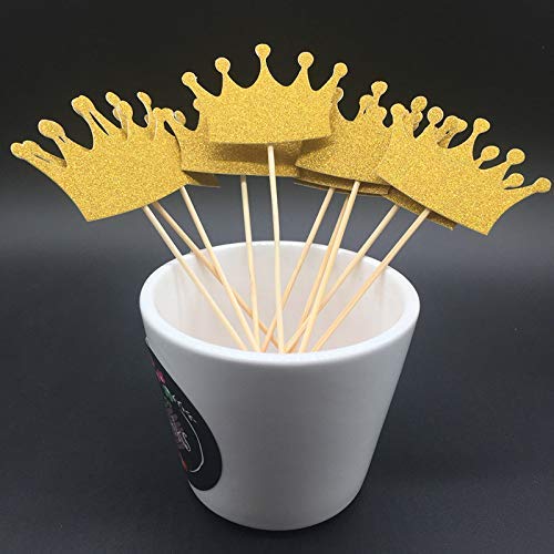 Confetti Crown Cupcake Cake Toppers Glitter,20 Pcs Cake Decoration For First Birthday, Birthday Party,Baby Shower Wedding Food D