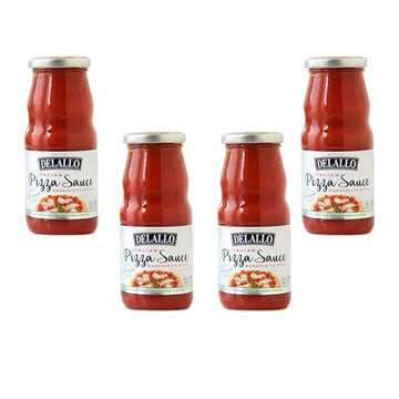 Delallo Cherry Tomato Pizza Sauce, 12.7 Oz. Jar, (4-Pack), Made In Italy, All Natural, Margherita-Style