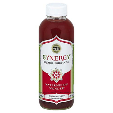 SYNERGY The Real Kombucha - Watermelon Wonder - 16 fl oz Bottle - Raw Probiotic Drink for Gut Health and Immune Support