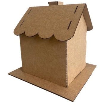 Gingerbread House Kit W/Scalloped Roof (Cardboard) - Pack Of 5