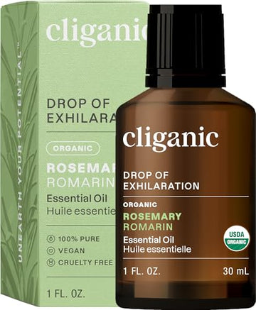 Cliganic Organic Rosemary Essential Oil, 1Oz - 100% Pure Natural Undiluted, For Aromatherapy | Non-Gmo Verified