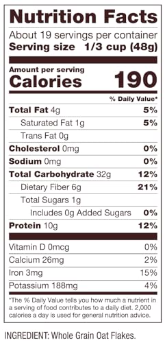 Bob s Red Mill Gluten Free Protein Oats, 32oz (Pack of 4) - 10g Protein/Serving, Non GMO, Whole Grain, Vegan, Kosher