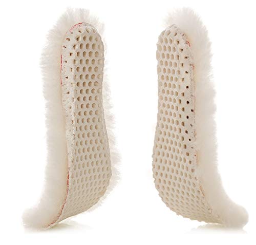 Happystep Genuine Sheepskin Lambswool Cushioning Shearling Winter Insoles With Honeycomb Sporting Sole(Women 5)