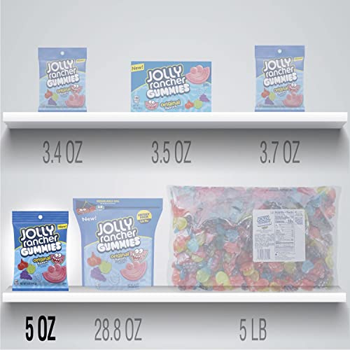 Jolly Rancher Assorted Fruit Flavored Gummies Candy, 5 oz Bag, Blue, Movie Snack
