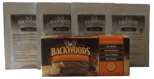 LEM Backwoods Fresh Sausage Seasonings Variety Pack, Includes Breakfast, Hot Breakfast, Sweet Italian, and Hot Italian, 6.7 Ounce
