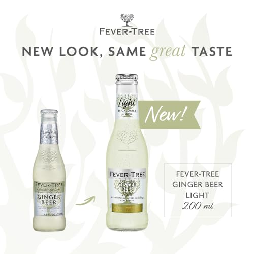 Fever-Tree Light Ginger malt-inspired, Lower in Calories, 6.8 fl oz (Pack of 24), Clear, Model FLGB64G200US-A