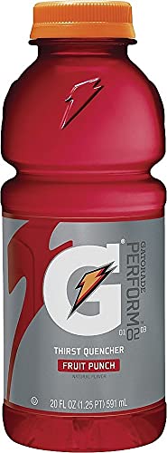 Gatorade 28667 G-Series Perform 02 Thirst Quencher Fruit Punch, 20 oz Bottle, 24/Carton