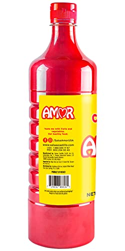 Amor Chamoy Sauce | Bittersweet flavor | 2 500 Scoville level Enjoy it with fruits veggies snacks and drinks | Kosher | 33 fl oz bottle (Pack of 2)