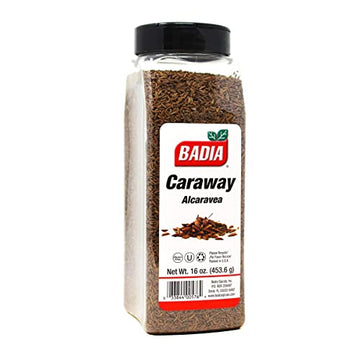 Badia Caraway Seeds, Whole Seed For Cooking, Mild Anise Flavor For Bread, Soups, Stews, 16 Oz