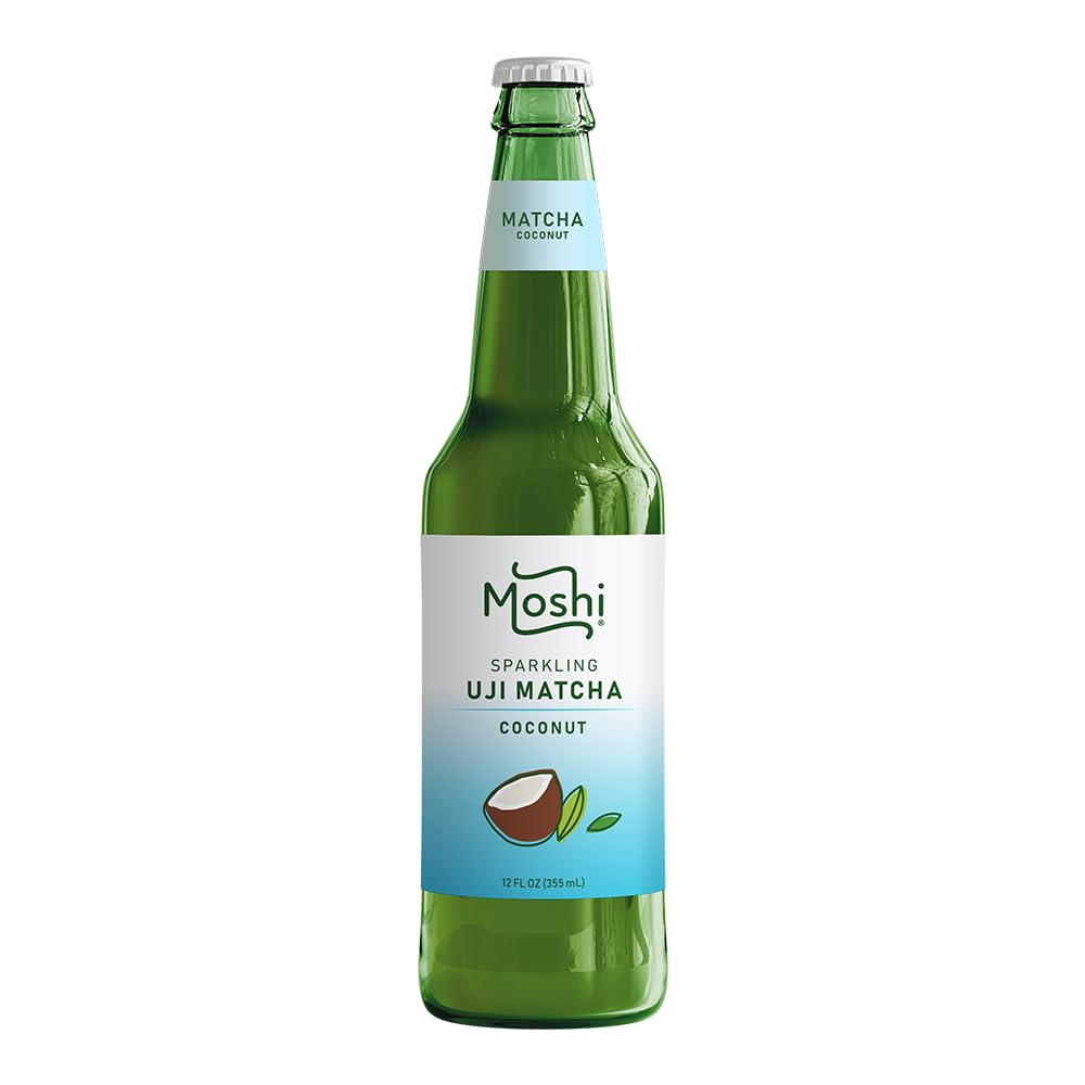 Moshi Sparkling Drinks - Coconut Matcha Flavor, 12 Bottles