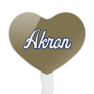 GRAPHICS & MORE Cupcake Picks Set of 6, Acrylic Decoration Toppers, University of Akron, One Size, Heart Design