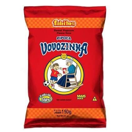 Pipoca Doce Vovozinha (150g) | Sweet Popcorn - 5.3 oz (Pack of 02)