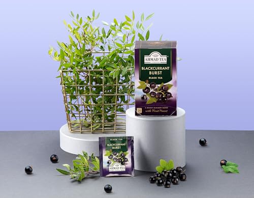 Ahmad Tea Black Tea, Blackcurrant Burst Teabags, 20 Ct (Pack Of 6) - Caffeinated & Sugar-Free