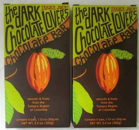 Trader Joes the Dark Chocolate Lovers Chocolate Bar (3.5 oz/ 1.7 oz bar)(Pack of 2 / Total of 4 Bars)