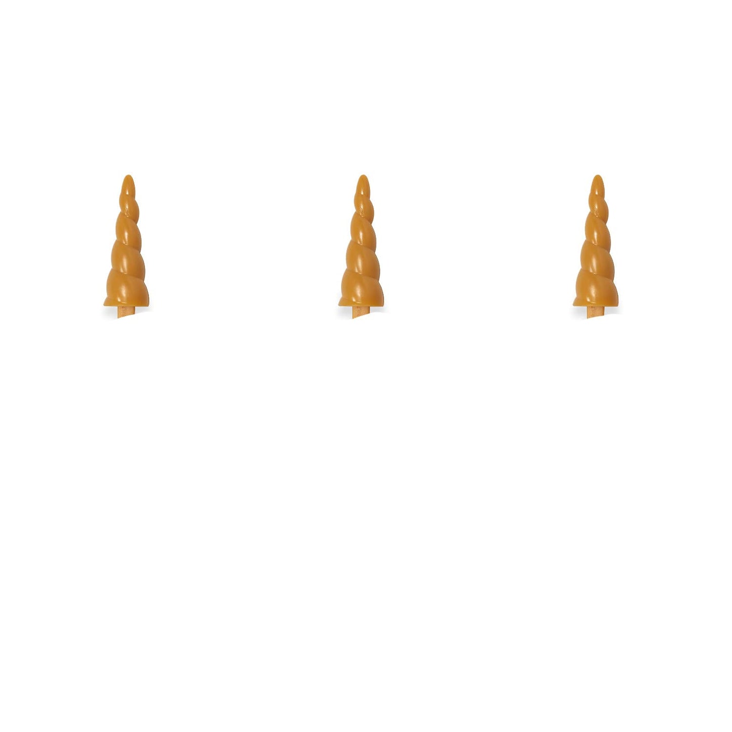 DecoPac Unicorn Horn Cake Picks, 72-Pack, Gold Plastic Cupcake Toppers, Model 23838, Reusable Decorations for Magical Treats