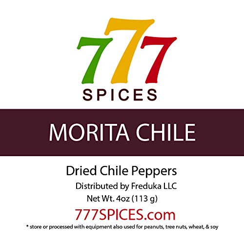 4oz Morita Chipotle Dried Whole Chile Seco Peppers, Chili Pods for Authentic Mexican Food, Heat-Sealed Resealable Bag