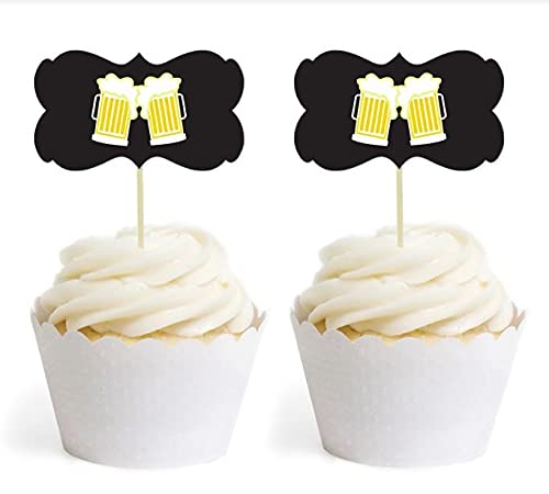 Andaz Press Birthday Cupcake Toppers Diy Party Favors Kit Malt Drink Mugs Cheers! Double-Sided 18-Pack