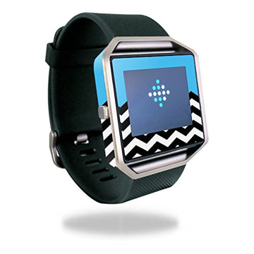 Mightyskins Skin Compatible With Fitbit Blaze Cover Wrap Sticker Skins Baby Blue Chevron