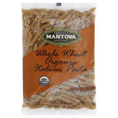 Mantova, Traditional Bronze Die Cut Organic Whole Wheat Penne Rigate Pasta, 1 lb. (Pack of 4)