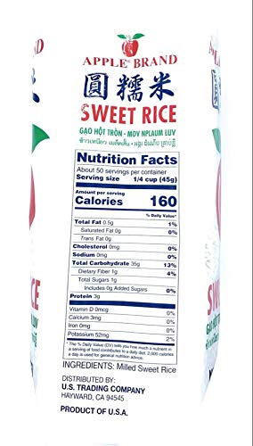 Apple (Usa) Sweet Sticky Rice, 5 Lbs (Pack Of 1) Product Of U.S.A.