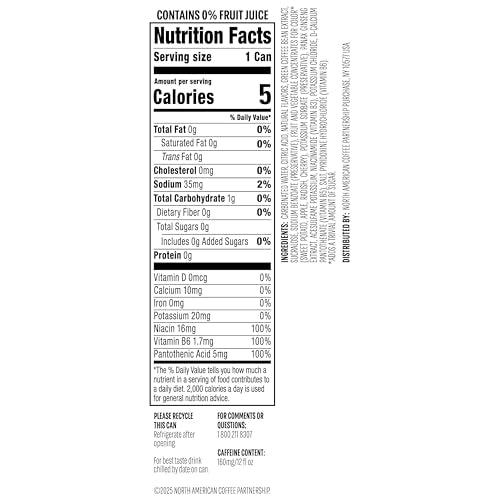Starbucks Iced Energy Drink, Watermelon Splash, Zero Sugar, 12 Fl Oz Cans, Pack of 12