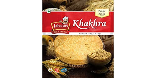 Jabsons Roasted Punjabi Masala Khakhra | Delicious And Nutritious Vacuum Packed Tea Time Healthy Indian Snack | Crispy Diet Friendly Khakhra | Cottonseed Oil Healthy Snacks 180Gm (Pack Of 1)