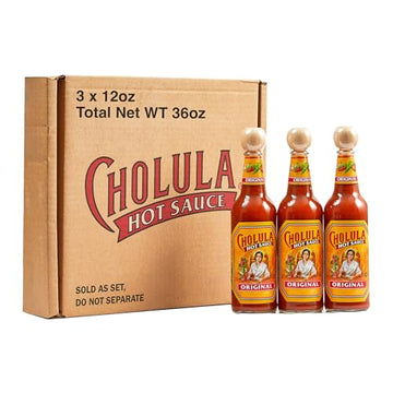 Cholula Hot Sauce Multipack, Original, Product of Mexico, Gift Set Includes Three 12 Fl Oz Bottles, Blend of Arbol & Piquin Pepp