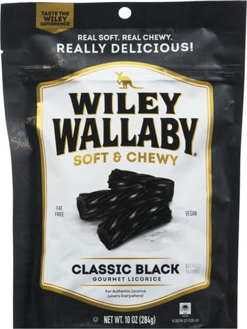 Wiley Wallaby Gourmet Australian Style Liquorice Gourmet Black Liquorice, 10-Ounce (Pack Of 4)