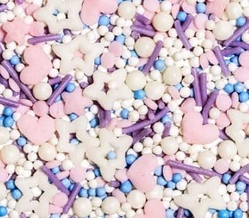 Unicorn Tracks Natural Confetti Sprinkles by Supernatural, Heart & Star Shapes, No Artificial Dyes, Soy Free, Gluten Free, Vegan