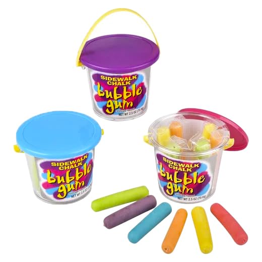 Fruidles Bubble Gum - Sidewalk Chalk Shape, Individually Wrapped, Multicolor, 2-Pack