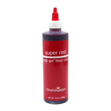 Chefmaster Super Red Liqua-Gel® Food Coloring | Vibrant Color | Professional-Grade Dye For Icing, Frosting, Fondant | Baking & Decorating | Fade-Resistant | Easy-To-Use | Made In Usa | 10.5 Oz
