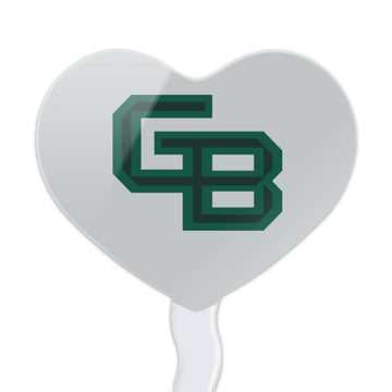 GRAPHICS & MORE Cupcake Picks Set of 6, Acrylic, University of Wisconsin Green Bay, Heart Love Design, Model CUPT.HRT.ACR.6PK.CLCWGB500B