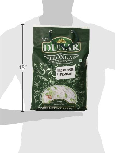 Dunar - Elonga Basmati Rice Premium 1121 Long Grain, 10 Lb