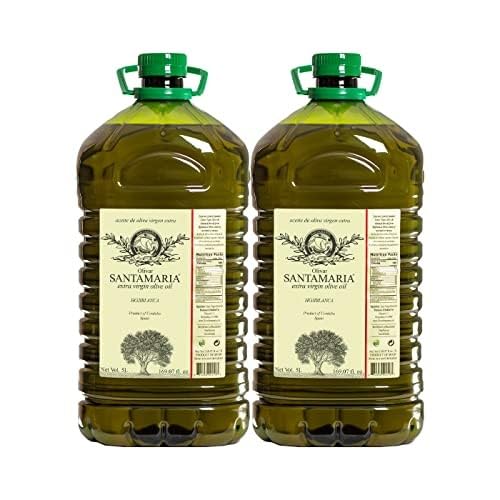 Olivar Santamaria Extra Virgin Olive Oil Premium Hojiblanca 169.07 Fl Oz (5 Liter) Green First Cold Pressed