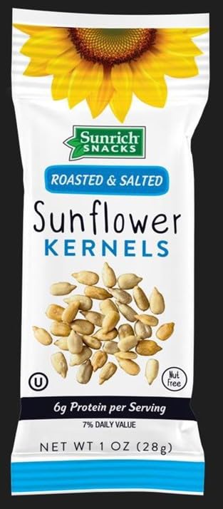 Roasted and Salted 150 Individual Travel Snack Packs, Sunrich Snacks, Rich in Vitamin E, Protein, and Fiber, Non-GMO and Kosher,