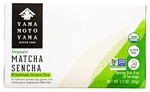 Yamamotoyama Organic Matcha Sencha Tea Bag 18 Ct (Pack Of 6)